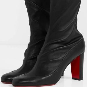 Christian Louboutin Black Leather Gena 85 Ankle Boots - size 36